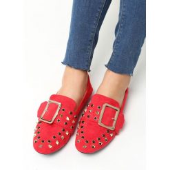 Mokasyny damskie: Czerwone Mokasyny Fly Flap