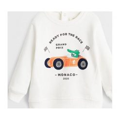 Mango Kids - Bluza dziecięca Mateos 80-104 cm. Niebieskie bluzy chłopięce Mango Kids, z nadrukiem, z bawełny, bez rękawów, bez kaptura. Za 59,90 zł.