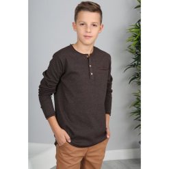 Brązowa Bluzka NDZ8140. Pomarańczowe t-shirty chłopięce marki Fasardi, bez wzorów, bez rękawów. Za 39,00 zł.
