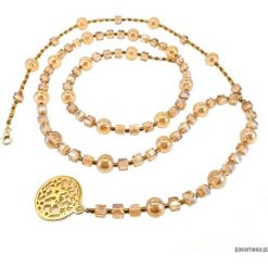 Naszyjnik Grand Crystal Glow - Gold. Żółte naszyjniki damskie Pakamera, złote. Za 360,00 zł.