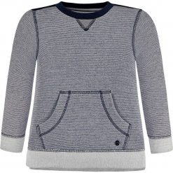 Bluza w kolorze granatowym. Niebieskie bluzy chłopięce marki Marc O'Polo Junior, w paski, z bawełny. W wyprzedaży za 125,95 zł.
