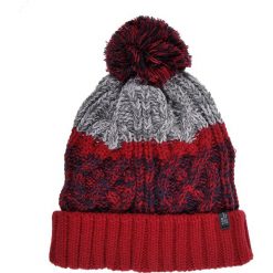 CZAPKA MĘSKA Z POMPONEM. Czerwone czapki męskie Top Secret, na lato, bez wzorów, z dzianiny. W wyprzedaży za 24,99 zł.