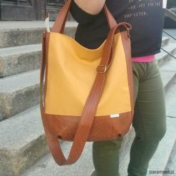 Shopper bag damskie: miodowa torba listonoszka, listonoszka worek xxl