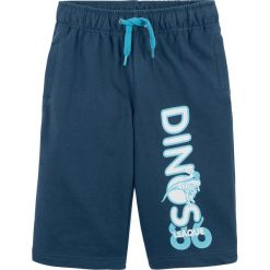 Bermudy dresowe bonprix ciemnoniebieski. Niebieskie dresy chłopięce bonprix, na lato, z nadrukiem, z dresówki, sportowe. Za 37,99 zł.