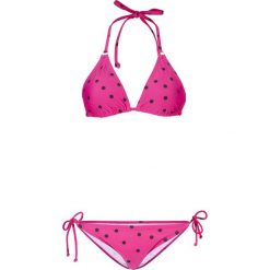 Bikini z trójkątnymi miseczkami (2 części) bonprix fuksja. Różowe stroje kąpielowe damskie bonprix, bez wzorów. Za 59,99 zł.