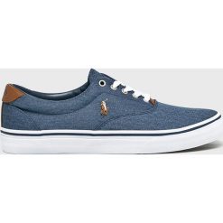 Polo Ralph Lauren - Tenisówki. Niebieskie tenisówki męskie marki Polo Ralph Lauren, ze skóry, na sznurówki. Za 339,90 zł.