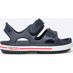 Crocs - Sandały dziecięce Crocband II Sandal. Niebieskie sandały dziewczęce Crocs, z materiału, bez zapięcia. Za 129,90 zł.