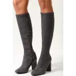 Ciemnoszare Kozaki Earth Angel. Szare buty zimowe damskie marki vices, na wysokim obcasie. Za 89,99 zł.