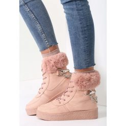 Buty zimowe damskie: Różowe Sniegowce Stop The Rain