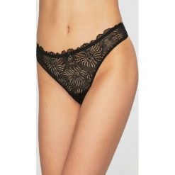 Emporio Armani - Figi. Czarne majtki damskie Emporio Armani, m, bez wzorów, z elastanu. W wyprzedaży za 99,90 zł.