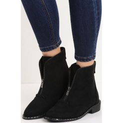 Czarne Zamszowe Botki Wild Thoughts. Czarne botki damskie saszki Born2be, z zamszu, militarne, z okrągłym noskiem. Za 99,99 zł.