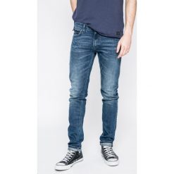 Lee - Jeansy Banshee Worn. Niebieskie jeansy męskie slim Lee, z aplikacjami, z bawełny. W wyprzedaży za 219,90 zł.
