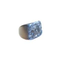 InspiRING Druza Agatu Niebieska rozmiar 16. Niebieskie pierścionki damskie Brazi druse jewelry, z agatem. Za 270,00 zł.