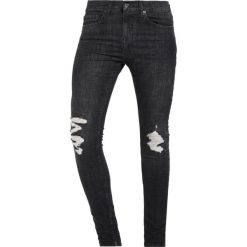 Topman COHEN SPRAY ON WITH RIPS Jeans Skinny Fit black. Czarne jeansy męskie relaxed fit marki Topman. W wyprzedaży za 183,20 zł.