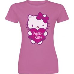 Bluzki asymetryczne: Hello Kitty Heart Koszulka damska jasnoróżowy (Light Pink)