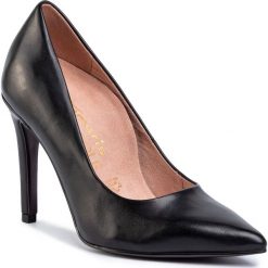 Szpilki TAMARIS - 1-22469-23 Black Leather 003. Czarne półbuty damskie Tamaris, bez wzorów, ze skóry ekologicznej, bez obcasa, na obcasie, bez zapięcia. W wyprzedaży za 219,00 zł.