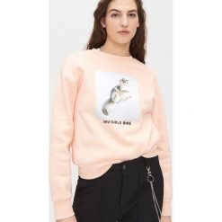 Bluza z kotem - Różowy. Różowe bluzy damskie Cropp, s, bez wzorów, bez rękawów, bez kaptura. Za 49,99 zł.
