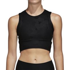 ADIDAS CROP TOP > DH2366. Koszulki damskie Adidas, s, bez wzorów, z elastanu, street, bez kołnierzyka. W wyprzedaży za 89,99 zł.