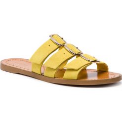 Klapki PATRIZIA PEPE - 2V8741/A5B3-Y345 Venus Yellow. Żółte klapki damskie Patrizia Pepe, z aplikacjami, ze skóry, bez obcasa. W wyprzedaży za 459,00 zł.