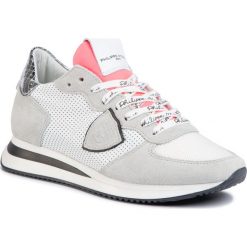 Sneakersy PHILIPPE MODEL - Trpx TZLD VP02 Blanc. Szare półbuty damskie Philippe Model, bez wzorów, ze skóry, bez obcasa, na koturnie, bez zapięcia. Za 1279,00 zł.