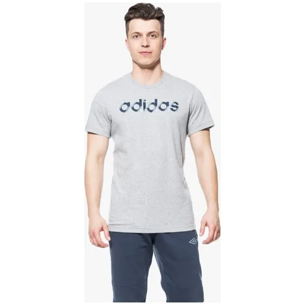 Adidas Koszulka Ss Sliced Linear , szary, rozmiar L. Szare koszulki męskie Adidas, m, bez wzorów, z bawełny, klasyczne, z klasycznym kołnierzykiem, z krótkim rękawem, krótkie. W wyprzedaży za 59,99 zł.