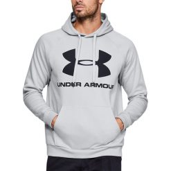 UNDER ARMOUR RIVAL FLEECE LOGO HOODIE > 1345628-014. Bluzy męskie Under Armour, xl, bez wzorów, z bawełny, street, z kapturem, bez rękawów, bez kaptura. Za 199,99 zł.