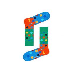 Skarpetki Happy Socks - Big Dot Block (BDB01-7000). Szare skarpetki damskie Happy Socks, w kolorowe wzory, z bawełny. Za 34,90 zł.
