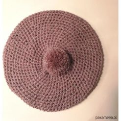 Unikatowy beret. Różowe berety damskie Pakamera, bez wzorów. Za 150,00 zł.