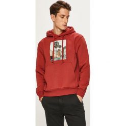 Jack & Jones - Bluza. Niebieskie bluzy męskie Jack & Jones, m, z nadrukiem, z bawełny, z kapturem, bez rękawów, z kapturem. W wyprzedaży za 119,90 zł.