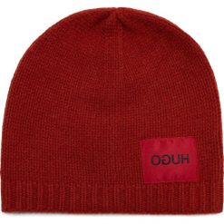 Czapka HUGO - Xaff 2 10220531 226. Czerwone czapki męskie HUGO, bez wzorów, z wełny. W wyprzedaży za 149,00 zł.