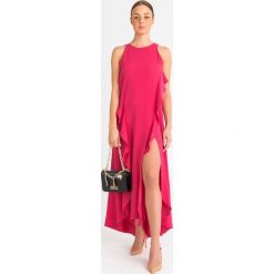 SUKIENKA Twinset. Różowe sukienki damskie Twinset, xs, z tkaniny, z okrągłym kołnierzem, maxi, asymetryczne. Za 1339,00 zł.