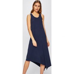 Tommy Jeans - Sukienka. Niebieskie sukienki damskie Tommy Jeans, na co dzień, s, bez wzorów, z bawełny, casualowe, z okrągłym kołnierzem, bez rękawów, maxi, proste. Za 299,90 zł.