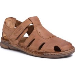 Sandały JOSEF SEIBEL - John 07 16707 66 350 Castagne. Pomarańczowe klapki męskie Josef Seibel, bez wzorów, ze skóry. W wyprzedaży za 259,00 zł.