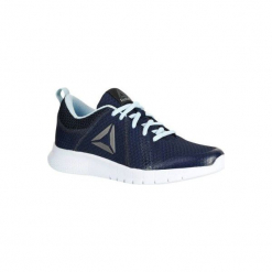 Buty damskie do szybkiego marszu Soft Walk w kolorze niebieskim. Niebieskie buty sportowe damskie Reebok, bez wzorów, sportowe, trekkingowe. W wyprzedaży za 79,99 zł.