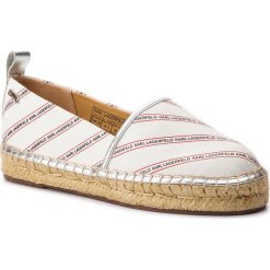 Espadryle KARL LAGERFELD - KL80107 White Canvas W/Silver. Brązowe espadryle damskie KARL LAGERFELD, bez wzorów, ze skóry, bez obcasa, na płaskiej podeszwie. W wyprzedaży za 369,00 zł.