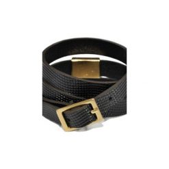 Bogota Triple Wrap Faux Lizard Shiny Black Bracelet in Gold. Czarne bransoletki damskie marki Joccos design, złote. Za 220,00 zł.