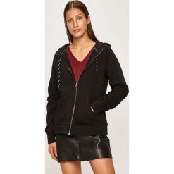 Answear - Bluza. Czarne bluzy damskie ANSWEAR, s, bez wzorów, z bawełny, bez rękawów, z kapturem. W wyprzedaży za 59,90 zł.