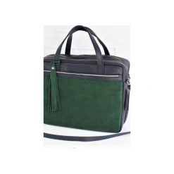 Shopper bag damskie: Skórzana My. Q Lady granat – butelkowa zieleń L-Z-D