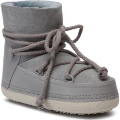 Buty INUIKII - Boot 70101-7 Classic Light Grey. Niebieskie kozaki damskie Inuikii, ze skóry, bez obcasa, bez zapięcia. W wyprzedaży za 819,00 zł.