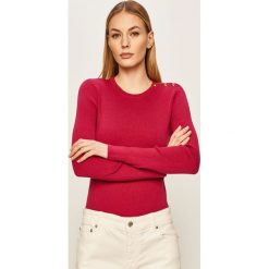 Lauren Ralph Lauren - Sweter. Czerwone swetry damskie Lauren Ralph Lauren, s, bez wzorów, z bawełny, z długim rękawem, długie, bez kaptura. W wyprzedaży za 339,90 zł.