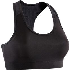 Stanik fitness cardio 100 czarny. Czarne buty sportowe damskie DOMYOS, s, bez wzorów, z elastanu, na fitness i siłownię. Za 24,99 zł.