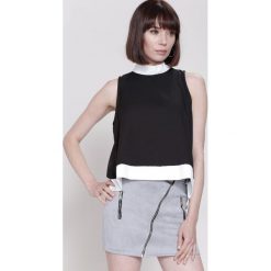 Bluzki damskie: Czarna Bluzka Contrast Line
