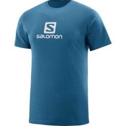 T-shirty męskie: Salomon Koszulka męska Coton Logo SS Tee morska r. L