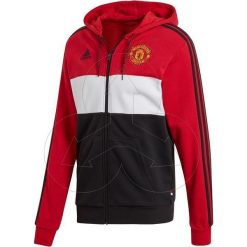 Bluza z kapturem Manchester United DX9084. Czerwone bluzy męskie Adidas, s, z nadrukiem, z bawełny, z kapturem, długie. Za 199,00 zł.