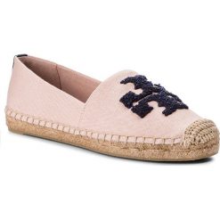 Espadryle TORY BURCH - Elisa Logo Flat Espadrille 38031 Sea Shell Pink/Perfect Navy 964. Czerwone espadryle damskie Tory Burch, z materiału, na płaskiej podeszwie. W wyprzedaży za 619,00 zł.