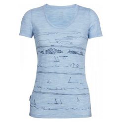Icebreaker Koszulka Sportowa Wmns Tech Lite Ss Scoop Porto Isle Mist Blue Hthr S. Niebieskie topy sportowe damskie marki Icebreaker, s, z nylonu. W wyprzedaży za 199,00 zł.