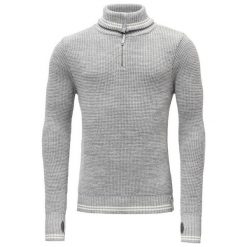Devold Sweter Randers Zip Neck Grey Mel./Offwhite M. Szare bez kategorii Devold, m, z dzianiny, klasyczne, z klasycznym kołnierzykiem. Za 495,00 zł.