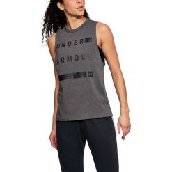 Under Armour Koszulka damska Muscle Tank Linear Wordmark szara r. L (1310482-019). Szare bluzki damskie marki Under Armour, l. Za 77,34 zł.