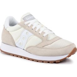 Sneakersy SAUCONY - Jazz Original Vintage S60368-93 Wht/Wht. Brązowe półbuty damskie Saucony, na co dzień, bez wzorów, z zamszu, vintage, bez obcasa, na płaskiej podeszwie, bez zapięcia. Za 349,00 zł.