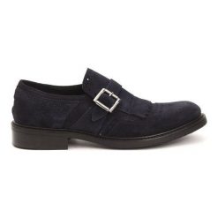 Trussardi mokasyny męskie CURTI 41 ciemnoniebieski. Niebieskie mokasyny męskie Trussardi, z zamszu. W wyprzedaży za 269,00 zł.